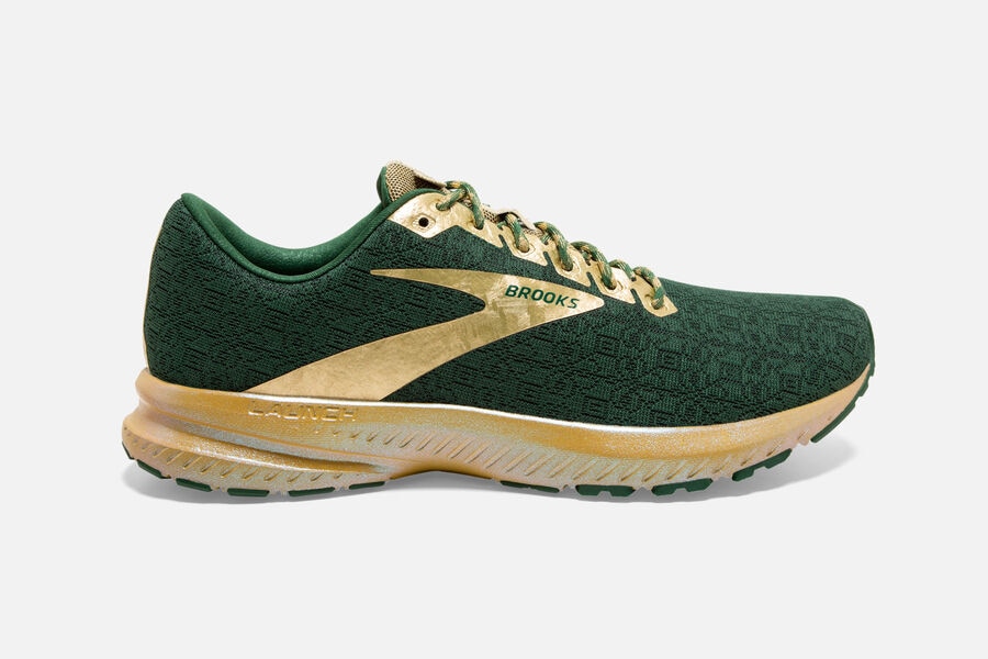 Tenis Corrida Brooks Launch 7 Masculino Brasil - Verdes/Douradas 7098416-IB
